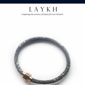 Grey Stingray Leather Bracelet by LAYKH